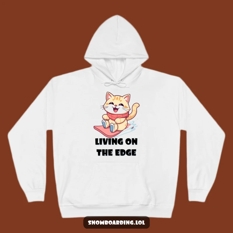 Funny Cat Snowboarder Hoodie: Cozy Feline Fun for a Perfect Winter Gift
