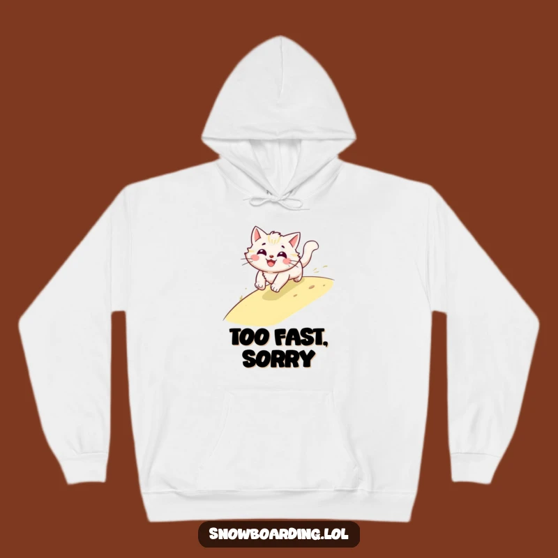 Funny Cat Speeding Hoodie, Fast Feline Comfort, Hilarious Cozy Wear