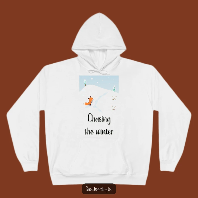 Funny Determined Fox Hoodie: Cozy Up with Snowy Hill Vibes – Great Gift!