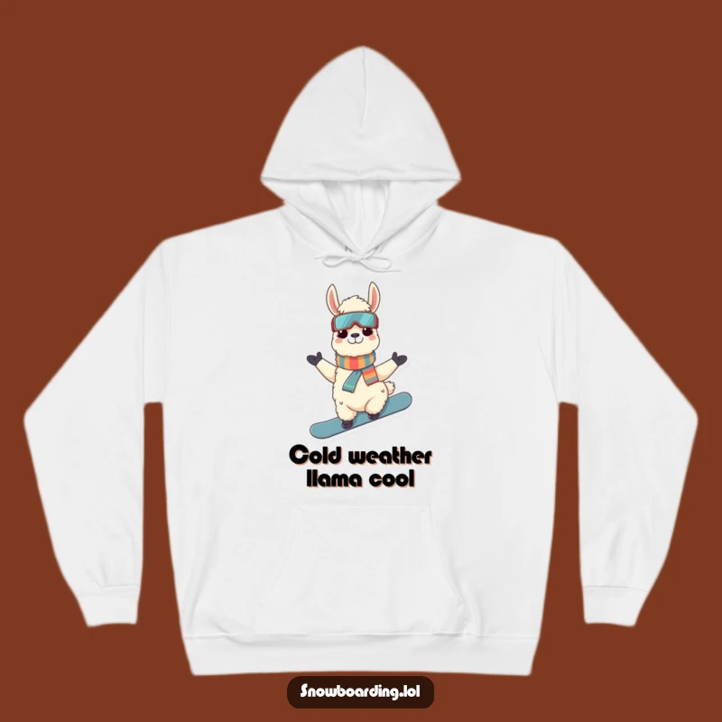 Funny Llama Snowboarder Hoodie: Cozy Alpaca Sweatshirt for Chilly Mountain Adventures