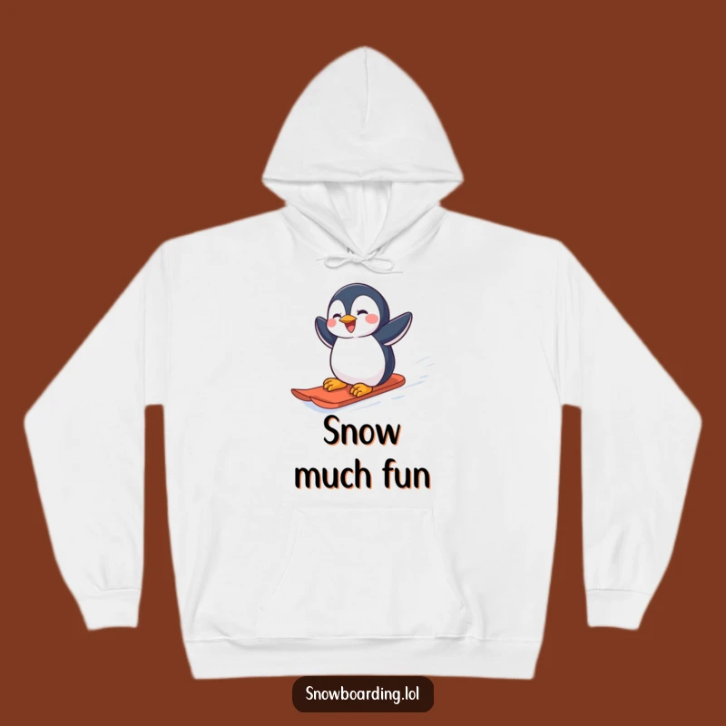 Funny Penguin Snowboarder Hoodie: Cozy Winter Joy for a Perfect Gift