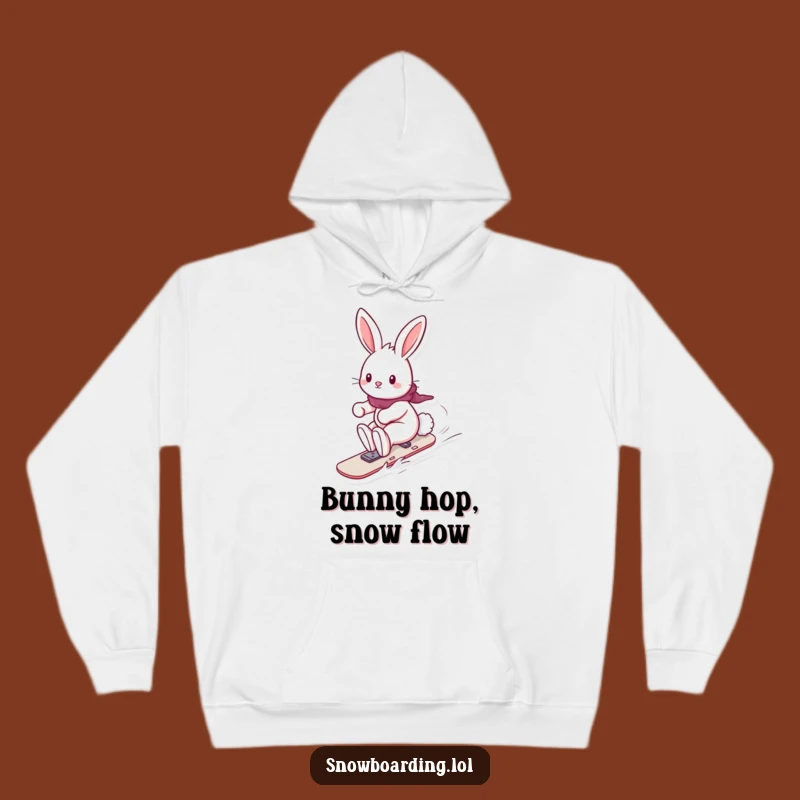 Funny Playful Bunny Snowboard Hoodie: Cozy Comfort & Hilarious Gift!