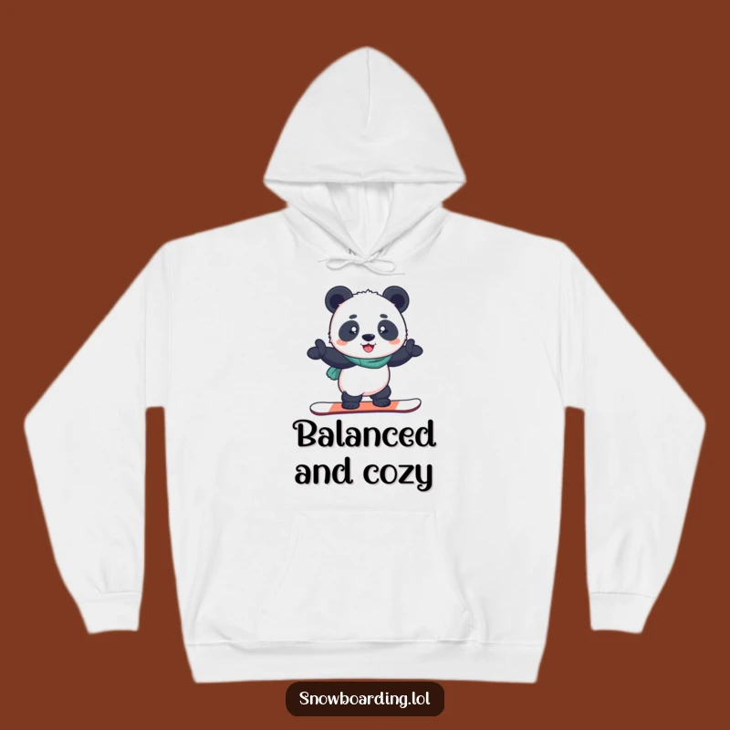 Funny Snowboard Panda Hoodie: Cozy & Hilarious Balance for All