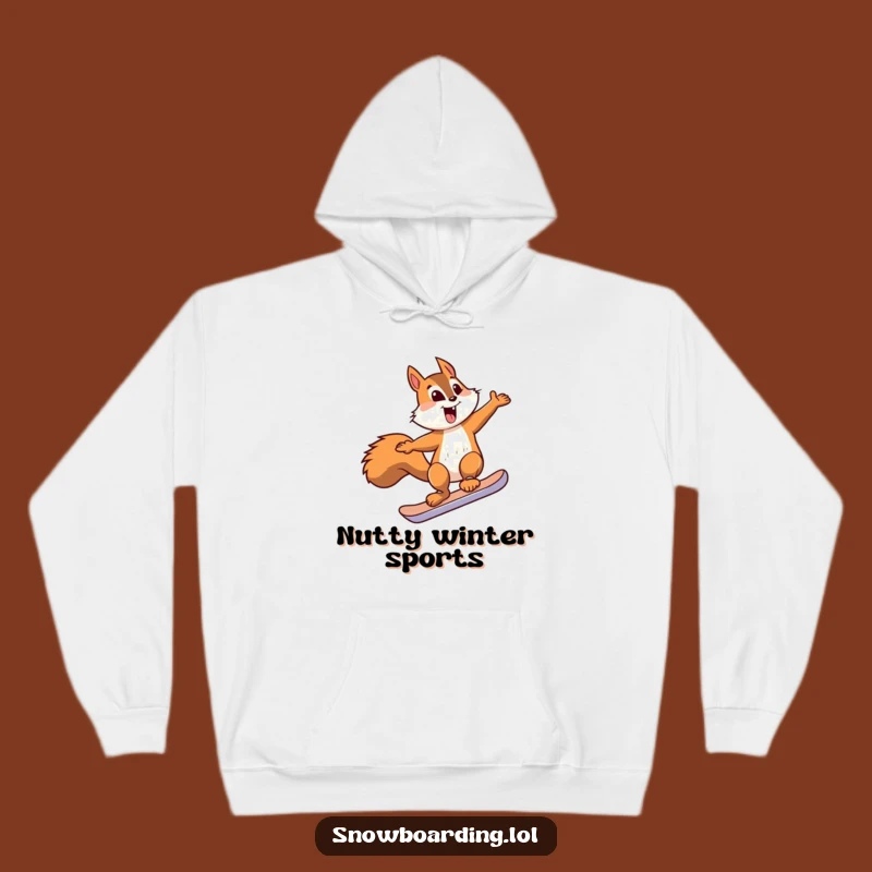 Funny Squirrel Snowboard Jump Hoodie - Cozy & Hilarious Winter Gear for Everyone