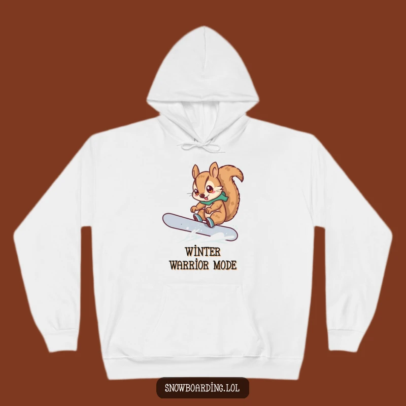 Funny Squirrel Snowboarder Hoodie: Cozy Winter Fun, Hilarious Gift
