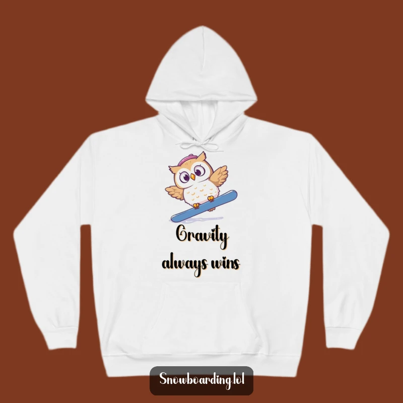 Funny Startled Owl Snowboard Hoodie: Stay Cozy After Your Tumble