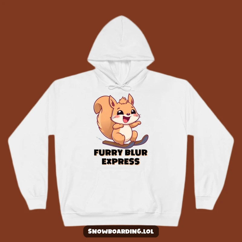 Funny Thrilled Squirrel Speeding Hoodie: Cozy Comfort for Your Inner Daredevil