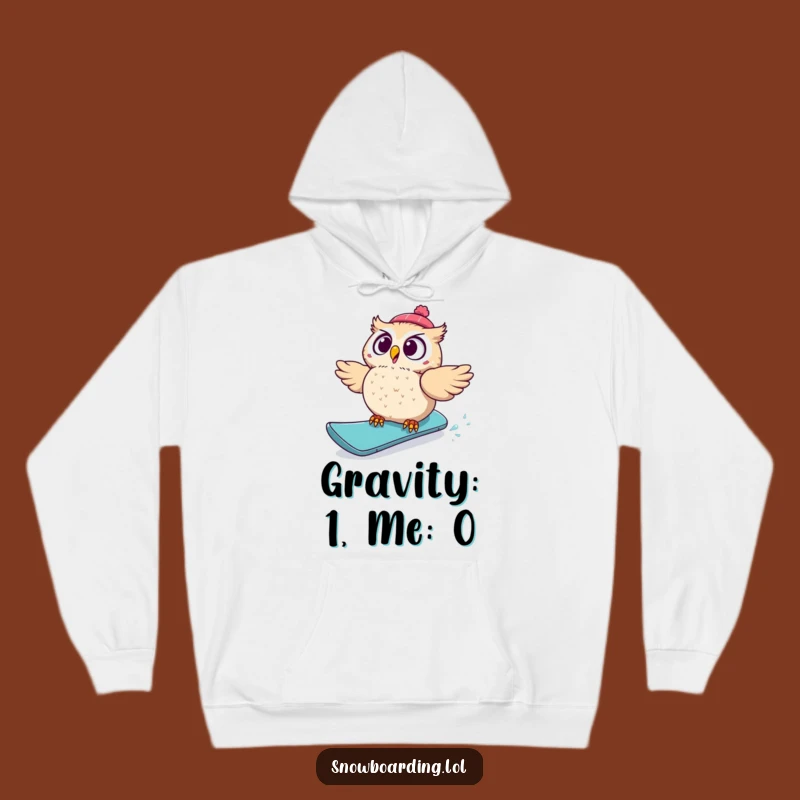 Funny Startled Owl Snowboard Hoodie: Stay Warm with this Hilarious Gift!