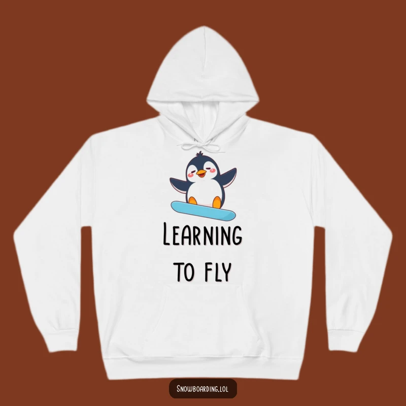 Cozy Funny Penguin Snowboarding Hoodie: Warm Gift for Silly Souls