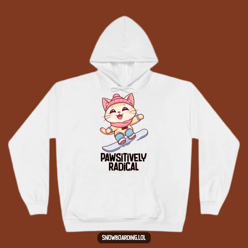 Cozy Funny Cat Hoodie: Warm Snowboard Style Graphic Gift