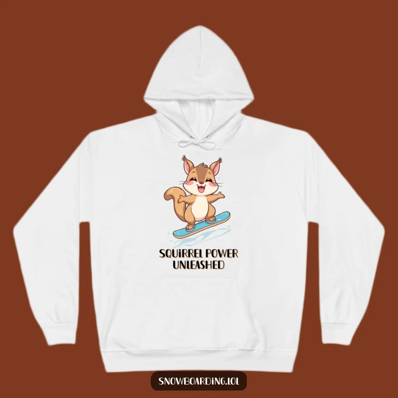 Funny Giggling Squirrel Snowboarder Hoodie: Cozy Up with a Hilarious Rodent