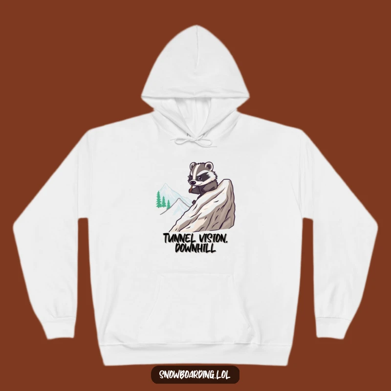 Funny Brave Badger Snowboard Hoodie: Warm Comfort & Hilarious Gift!