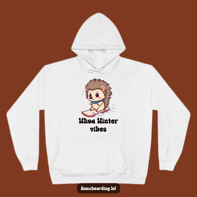 Funny Hedgehog Snowboard Hoodie: Cozy Surprised Rider Design - The Perfect Funny Gift!