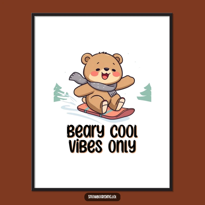 Free Printable Snowboard Bear Wall Art: Hilarious Downloadable Decor for Snow Lovers