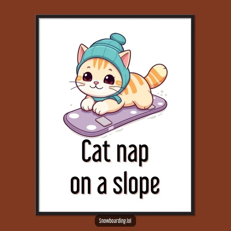 Funny Free Printable Wall Art Cat: Belly Slide Style for Quirky Downloadable Decor