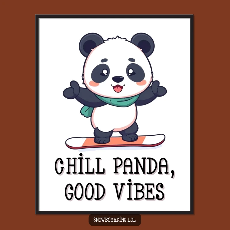 Free Printable Snowboard Panda Wall Art: Charming Downloadable Decor for Any Room