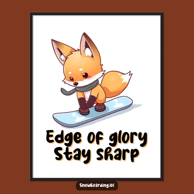 Fox Snowboarder Wall Art Free Printable - Clever Downloadable Decor for Thinkers
