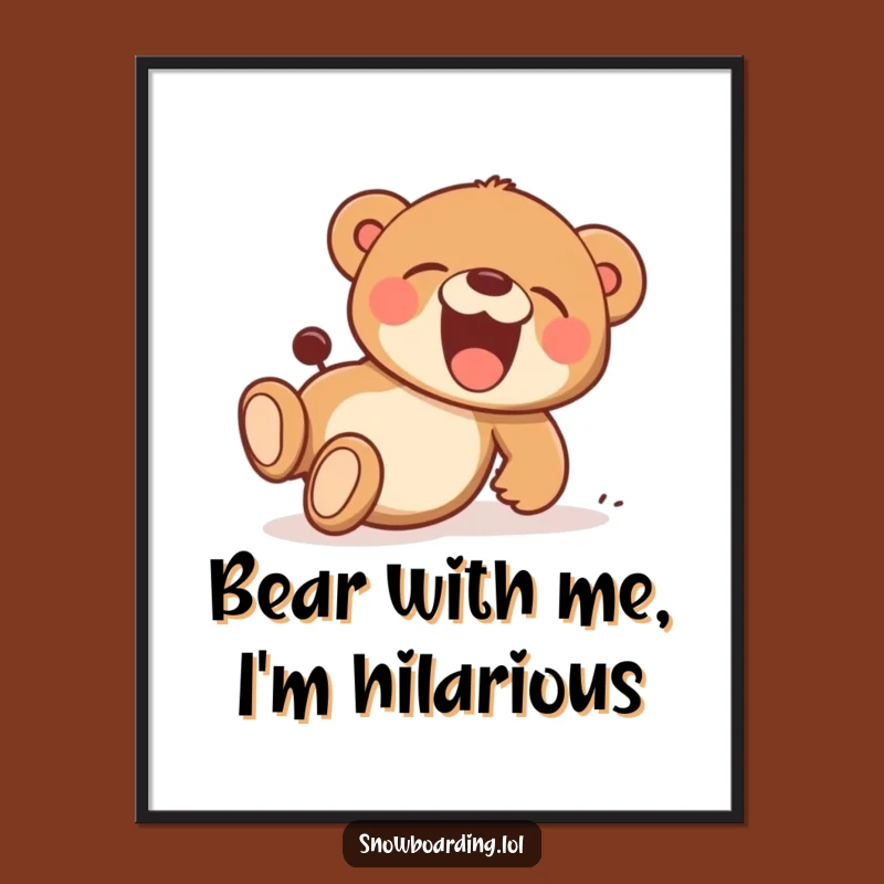 Free Printable Bear Wall Art: Hilarious Cub Tumble Downloadable Funny Decor
