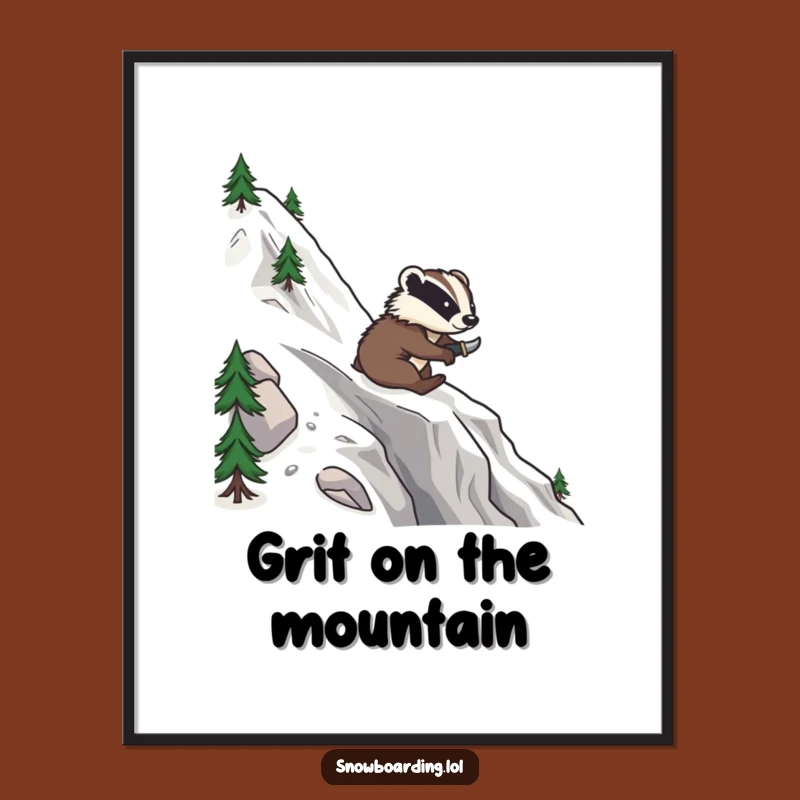 Free Printable Brave Badger Mountain Art - Dynamic Downloadable Decor