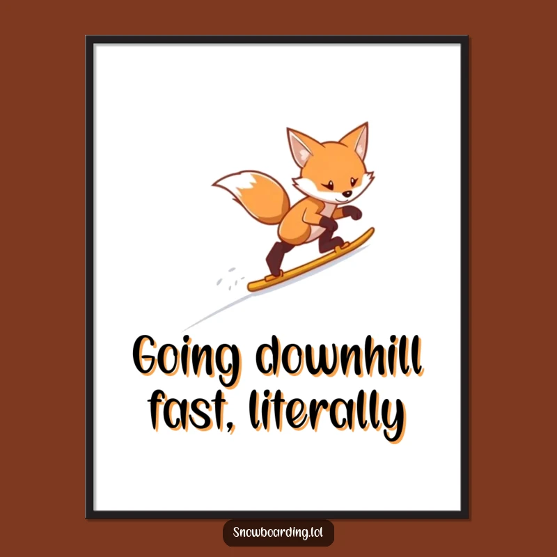 Free Printable Fox Skiing Wall Art - Funny Downloadable Decor for Ski Enthusiasts