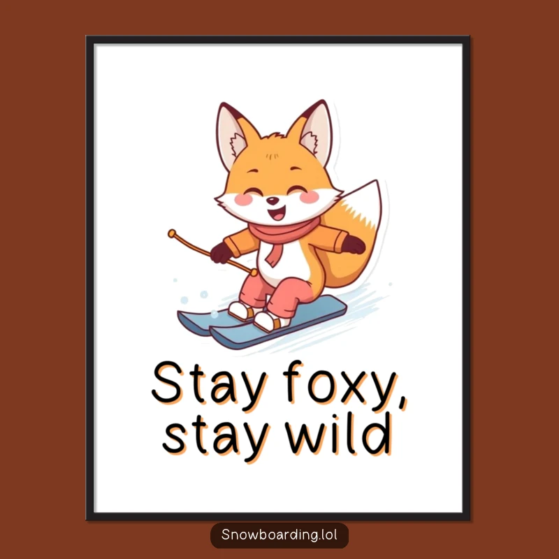 Free Printable Snowboard Fox Wall Art: Stylish Downloadable Decor for Trendsetters