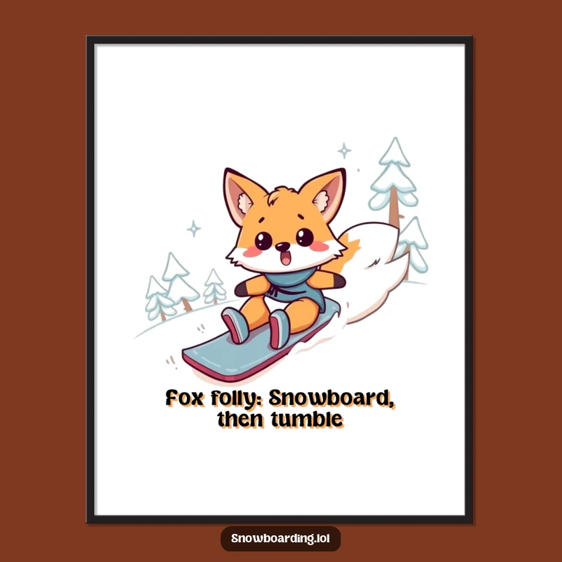 Free Printable Wall Art: Falling Fox - Funny Downloadable Decor/Gift