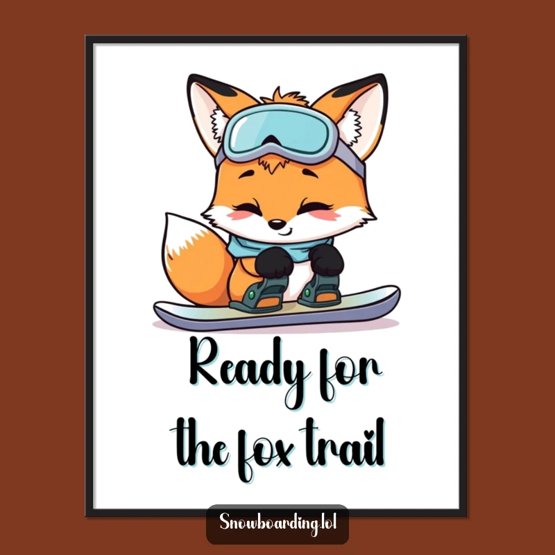 Free Printable Fox Snowboard Art - Funny Downloadable Wall Decor