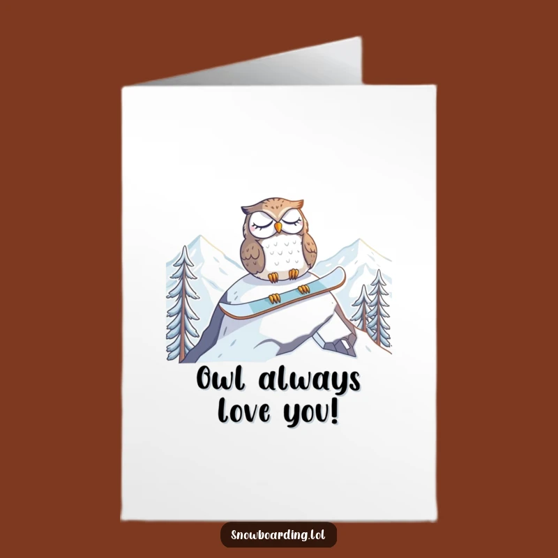 Free Printable Birthday Card: Tired Owl's Snowy Birthday Nap!