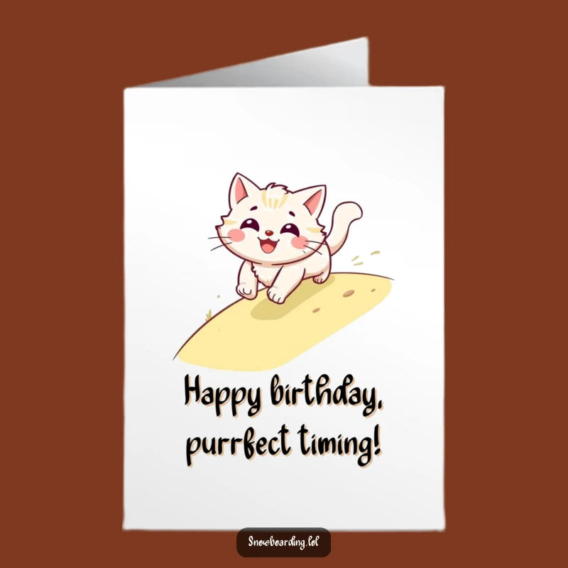Free Printable Cat Birthday Card: Speedy Hill Zoom Downloadable Gift
