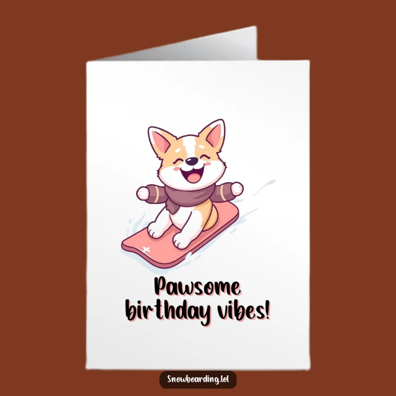 Free Printable Dog Birthday Card: Snowy Shredding for a Hilarious Downloadable Gift