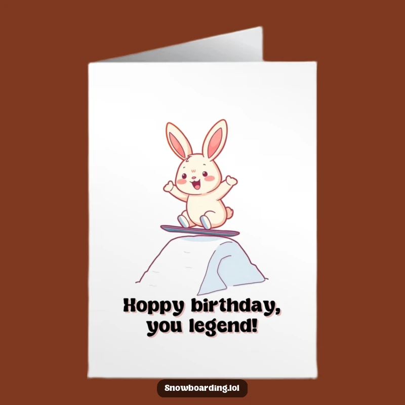 Free Printable Snowboard Bunny Birthday Card: Hoppy Fun Downloadable Gift!