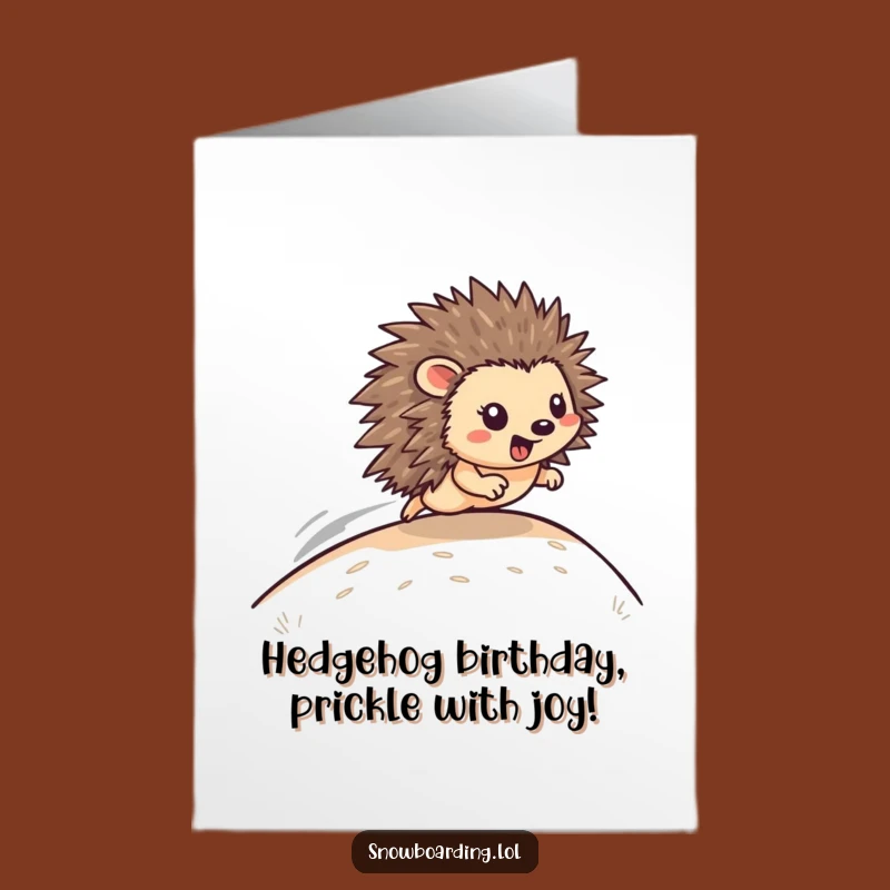 Free Printable Birthday Card: Speedy Hedgehog Hill Zoom Downloadable Gift