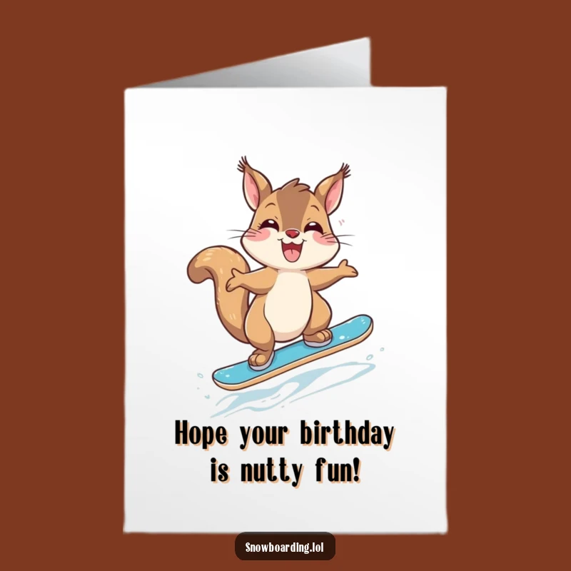 Free Printable Birthday Card: Giggling Squirrel Jumps for Joy Gift!