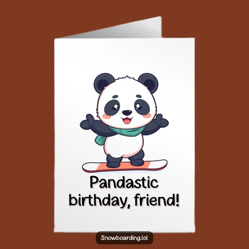 Free Printable Snowboard Panda Birthday Card: Proudly Downloadable Gift for Grins!