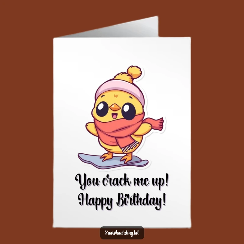 Free Printable Snowboarding Chick Birthday Card - Funny DIY Downloadable Gift!
