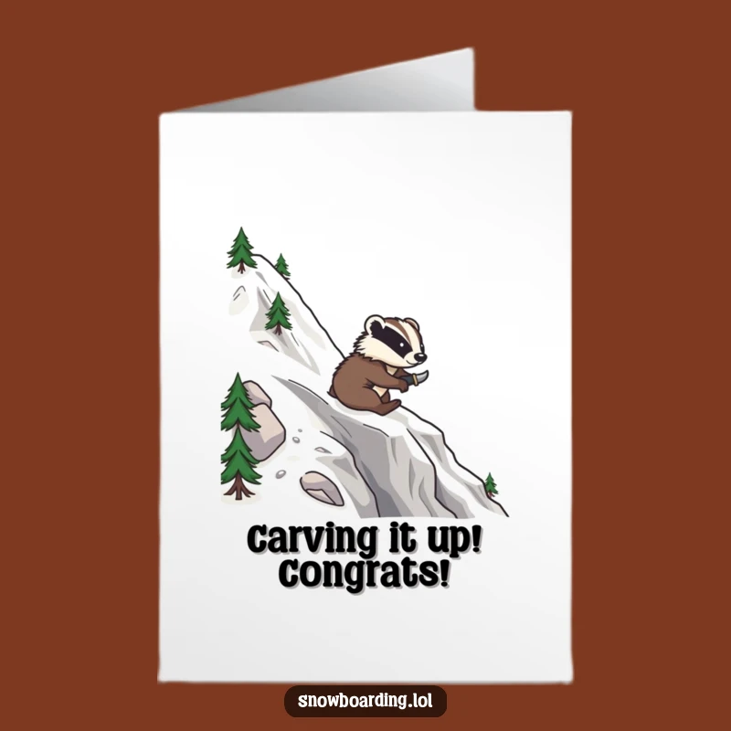 Free Printable Badger Snowboard Pro Card - Humorous Congrats Gift