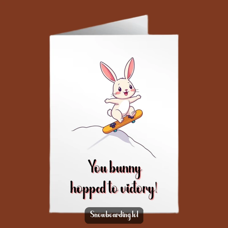 Free Printable Congrats Card: Bunny's Epic Downhill Ride!