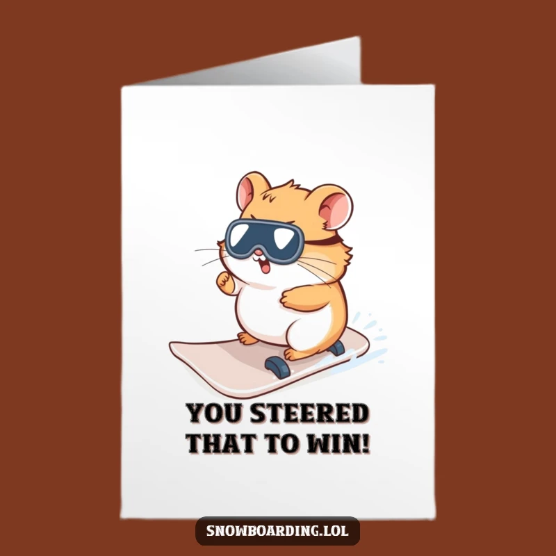 Free Printable Congrats Card: Hamster Snowboarder - Adorable Downloadable Greeting!