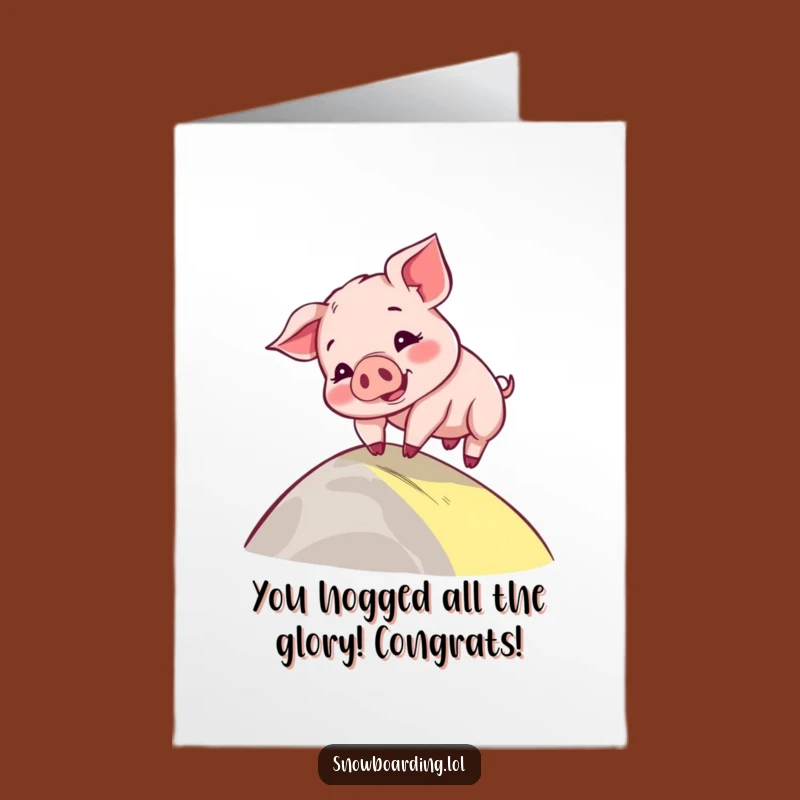 Free Printable Piglet Congrats Card: Wobbly Success Downloadable Cheer