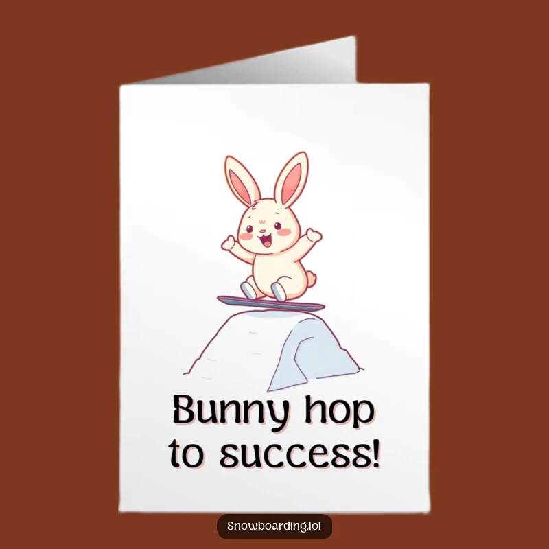 Free Printable Snowboard Bunny Card: Congrats on Your Awesome Leap!