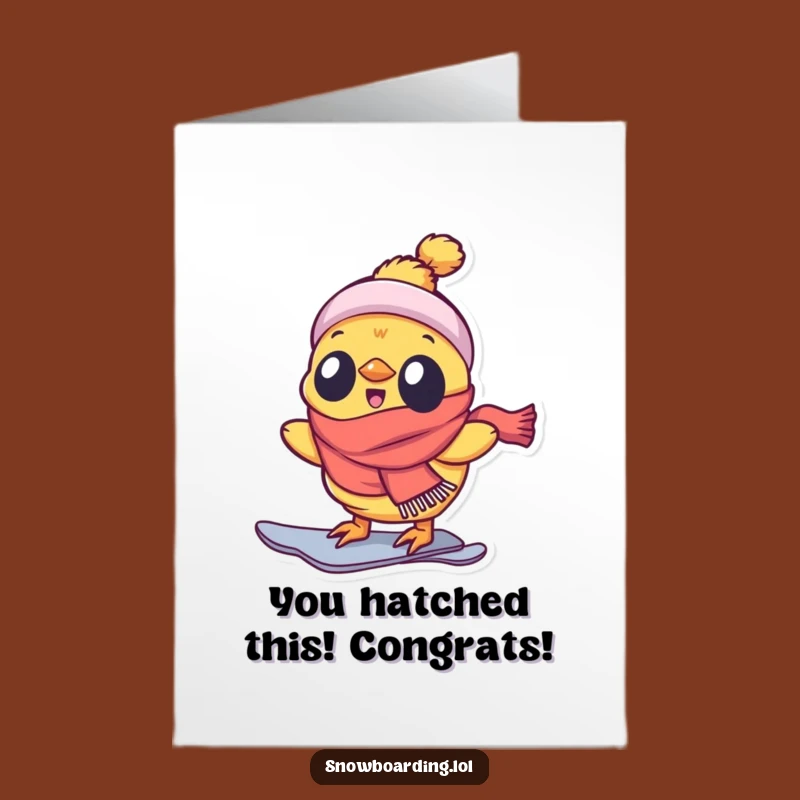 Free Printable Snowboarding Chick Congrats Card - Funny Downloadable Gift!