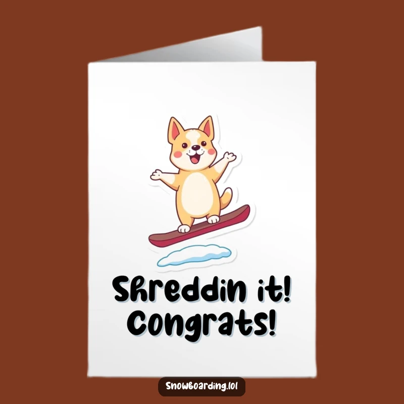 Free Printable Dog Snowboard Champ Card - Humorous Congrats Gift