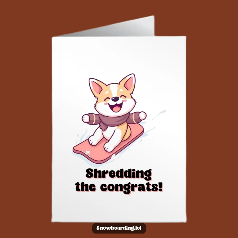 Free Printable Dog Congrats Card: Snowy Victory for a Hilarious Downloadable Gift
