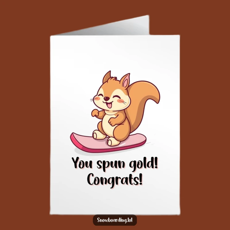 Squirrel Snowboarder Congrats Card Free Printable - Merry Downloadable Gift for Enthusiasts
