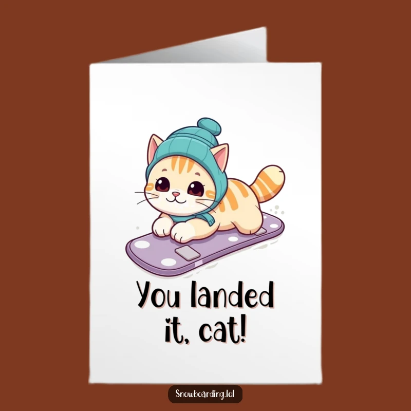 Free Printable Congratulations Card Cat: Belly Slide Cheers for a Downloadable Gift