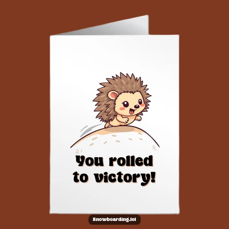 Free Printable Congrats Card: Fast Hedgehog Hill Zoom Downloadable Gift