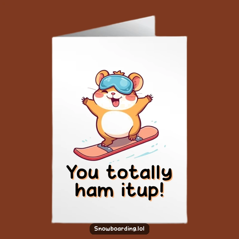 Free Printable Hamster Snowboard Card - Funny Congrats Downloadable Gift