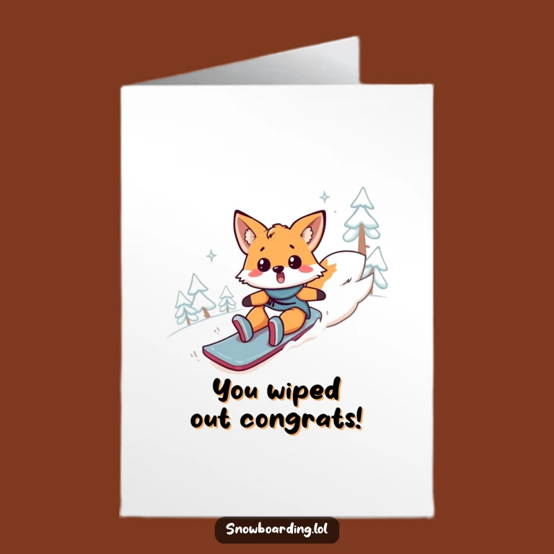 Free Printable Congrats Card: Falling Fox Fail - Humorous Downloadable Gift