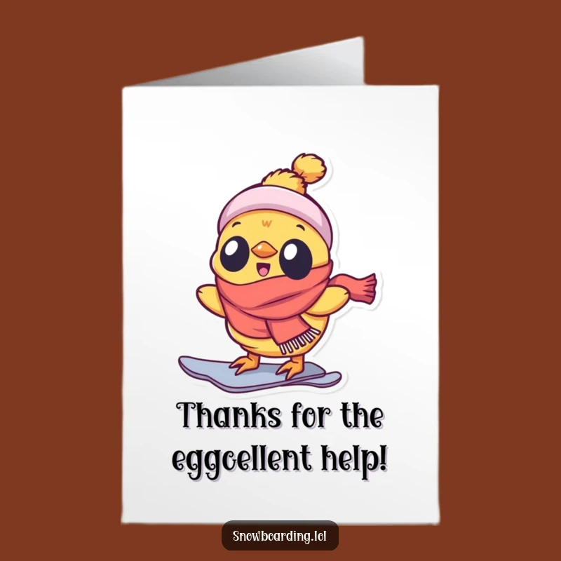Free Printable Snowboarding Chick Thank You Card - Funny DIY Downloadable Gift!