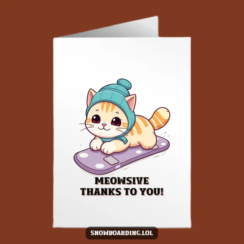 Free Printable Thank You Card Cat: Belly Slide Thanks for a Downloadable Gift